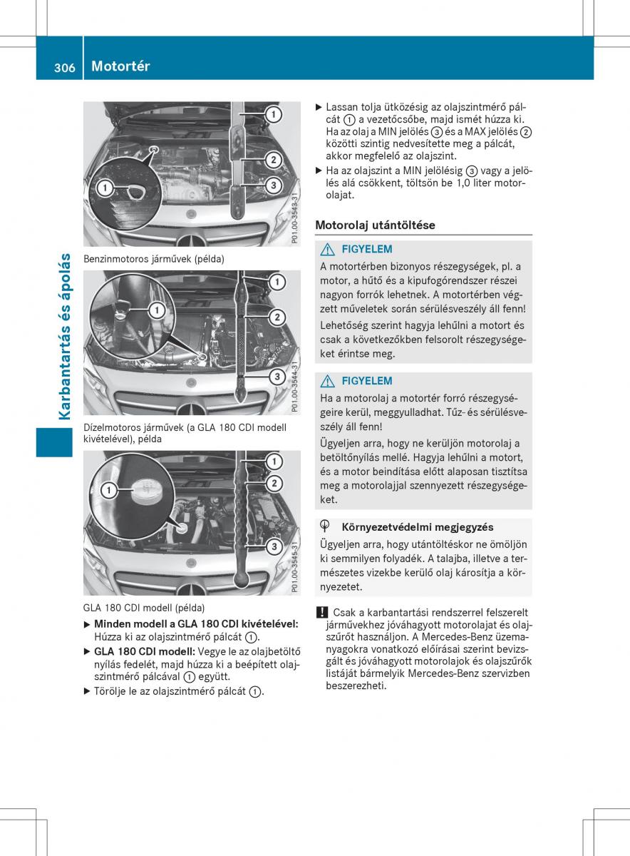 Mercedes GLA X156 kezelesi utmutato / page 306