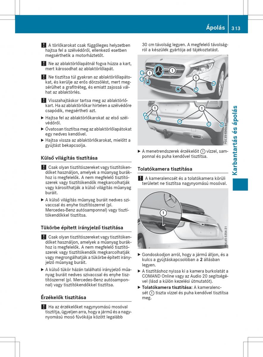 Mercedes GLA X156 kezelesi utmutato / page 313