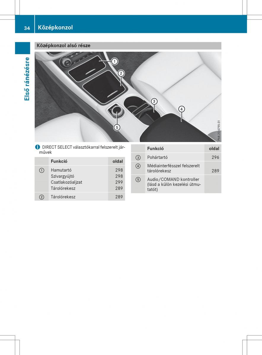 Mercedes GLA X156 kezelesi utmutato / page 34