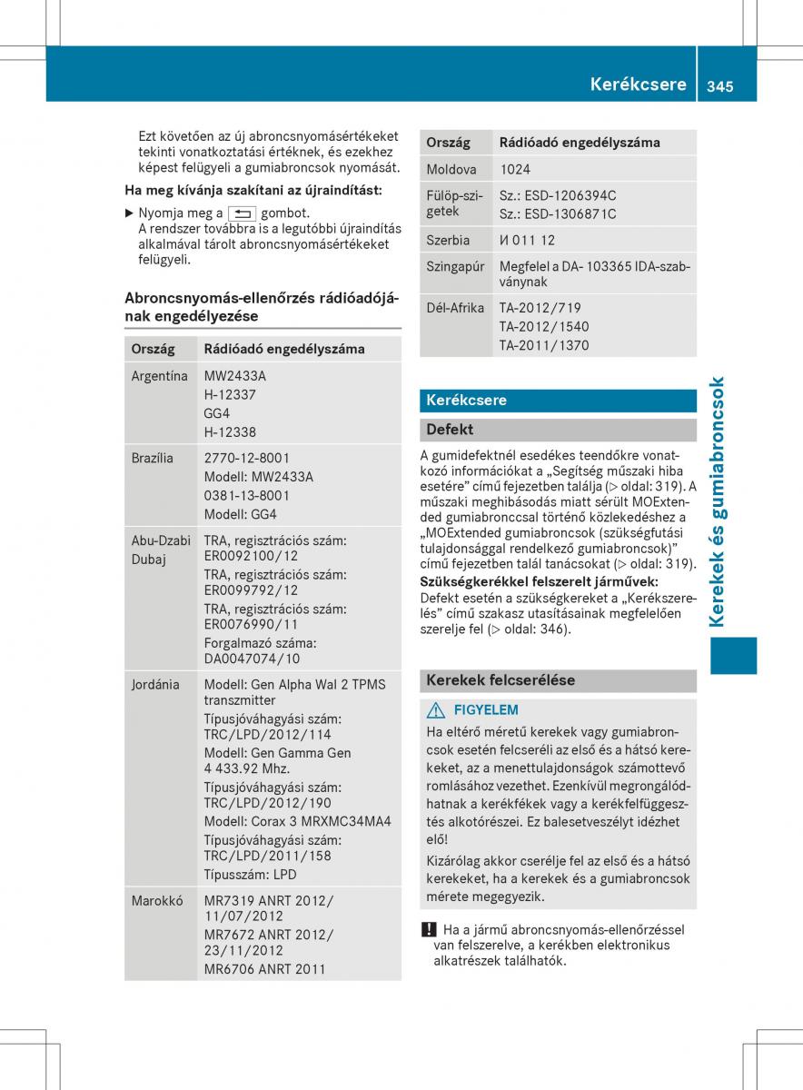 Mercedes GLA X156 kezelesi utmutato / page 345