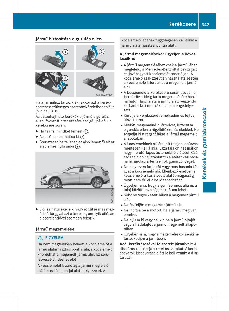 Mercedes GLA X156 kezelesi utmutato / page 347