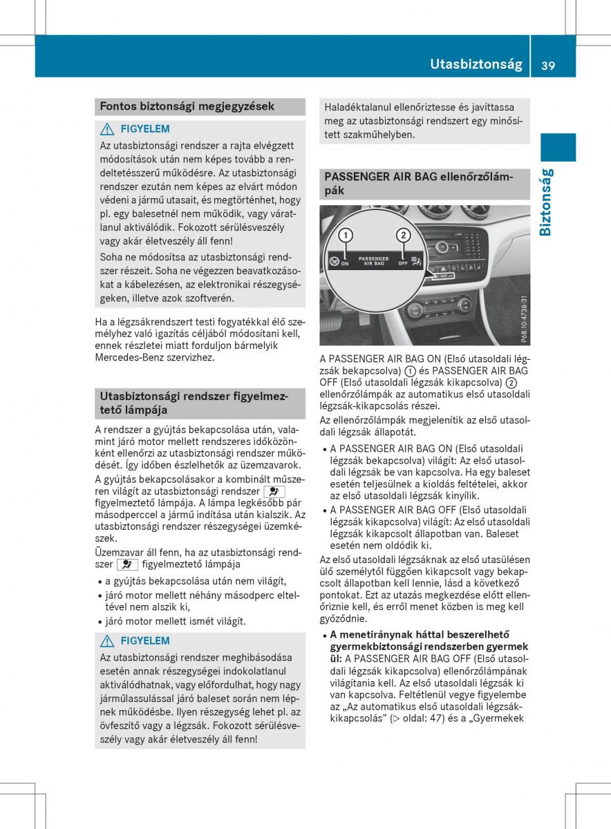 Mercedes GLA X156 kezelesi utmutato / page 39