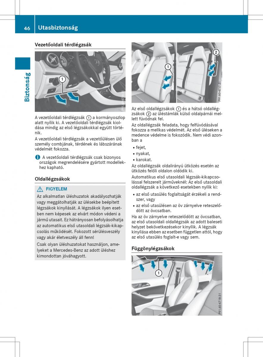 Mercedes GLA X156 kezelesi utmutato / page 46