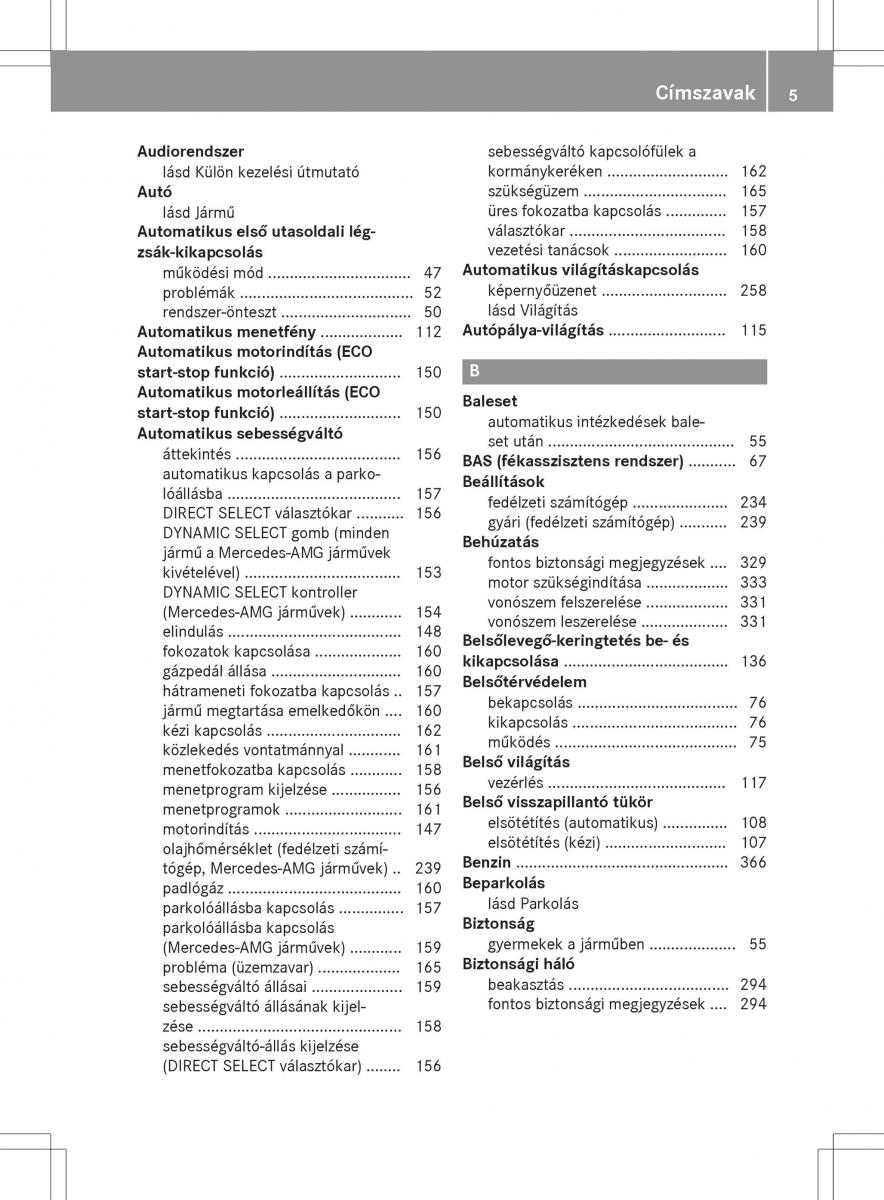 Mercedes GLA X156 kezelesi utmutato / page 5