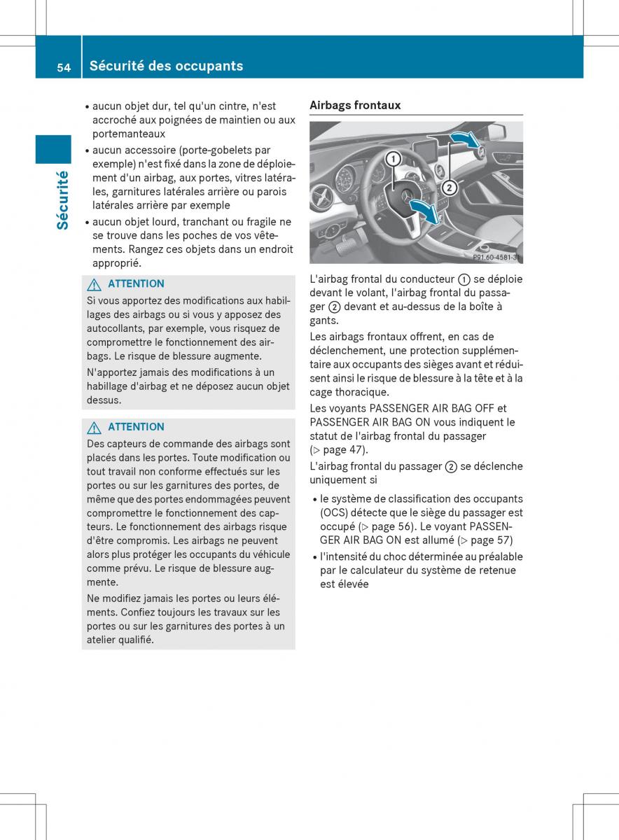 Mercedes GLA X156 manuel du proprietaire / page 56