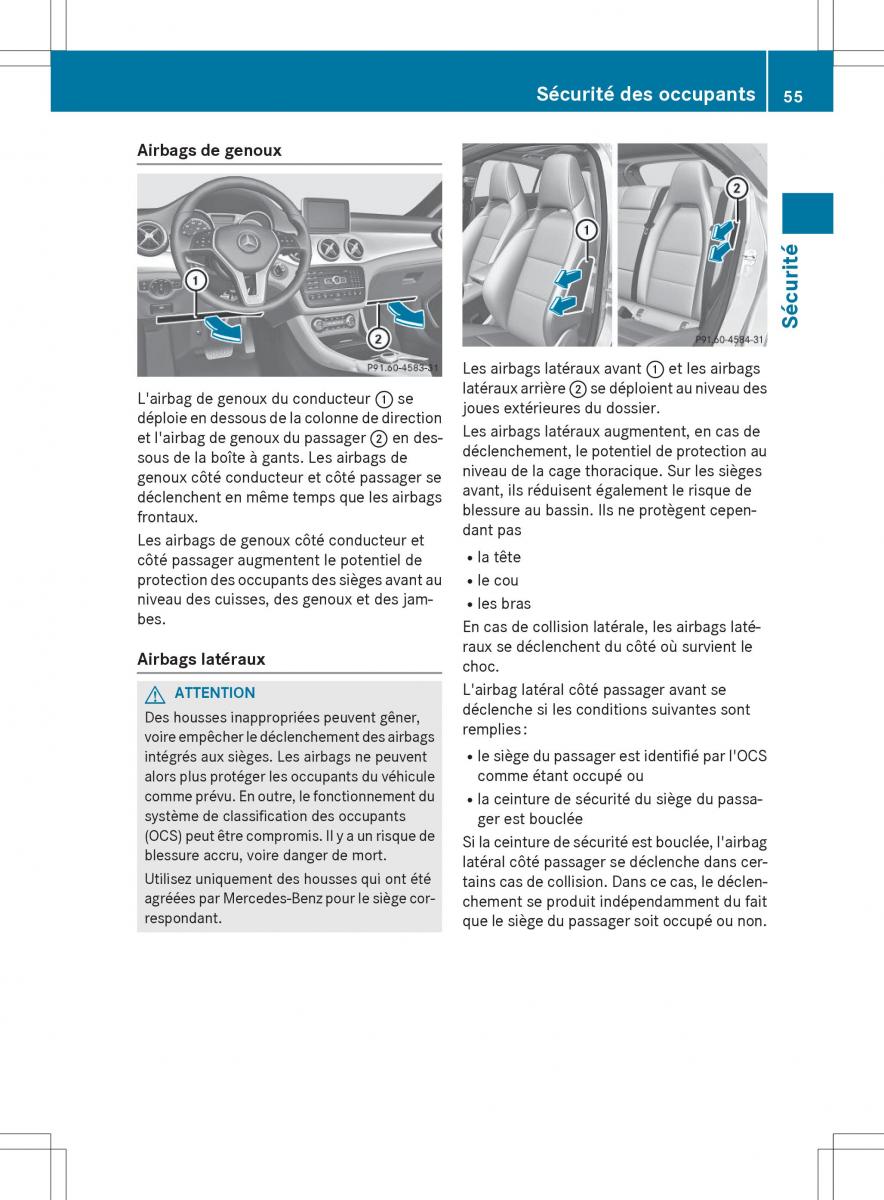 Mercedes GLA X156 manuel du proprietaire / page 57