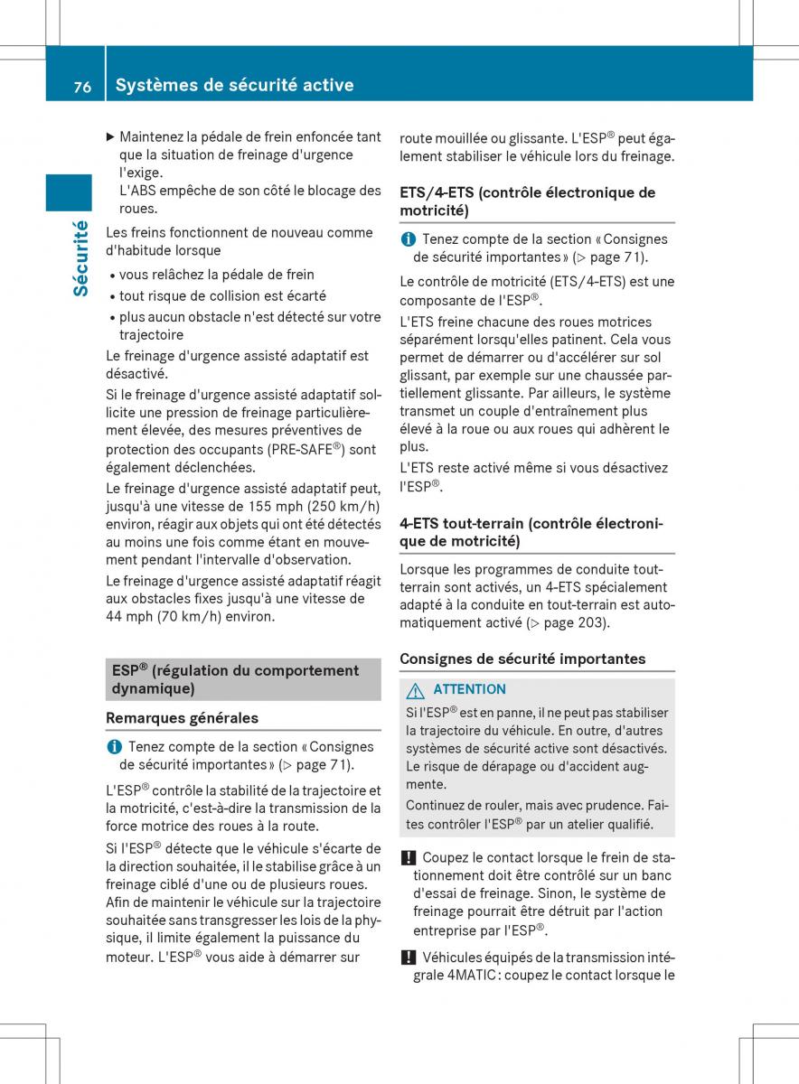 Mercedes GLA X156 manuel du proprietaire / page 78