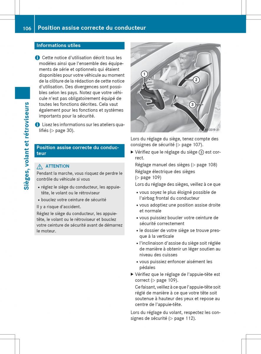 Mercedes GLA X156 manuel du proprietaire / page 108