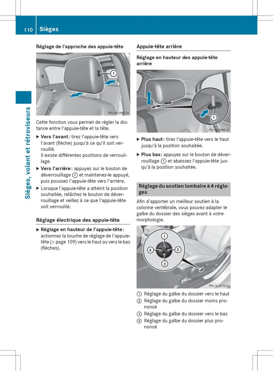 Mercedes GLA X156 manuel du proprietaire / page 112