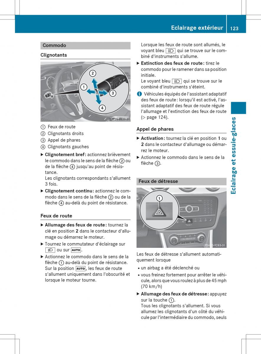 Mercedes GLA X156 manuel du proprietaire / page 125