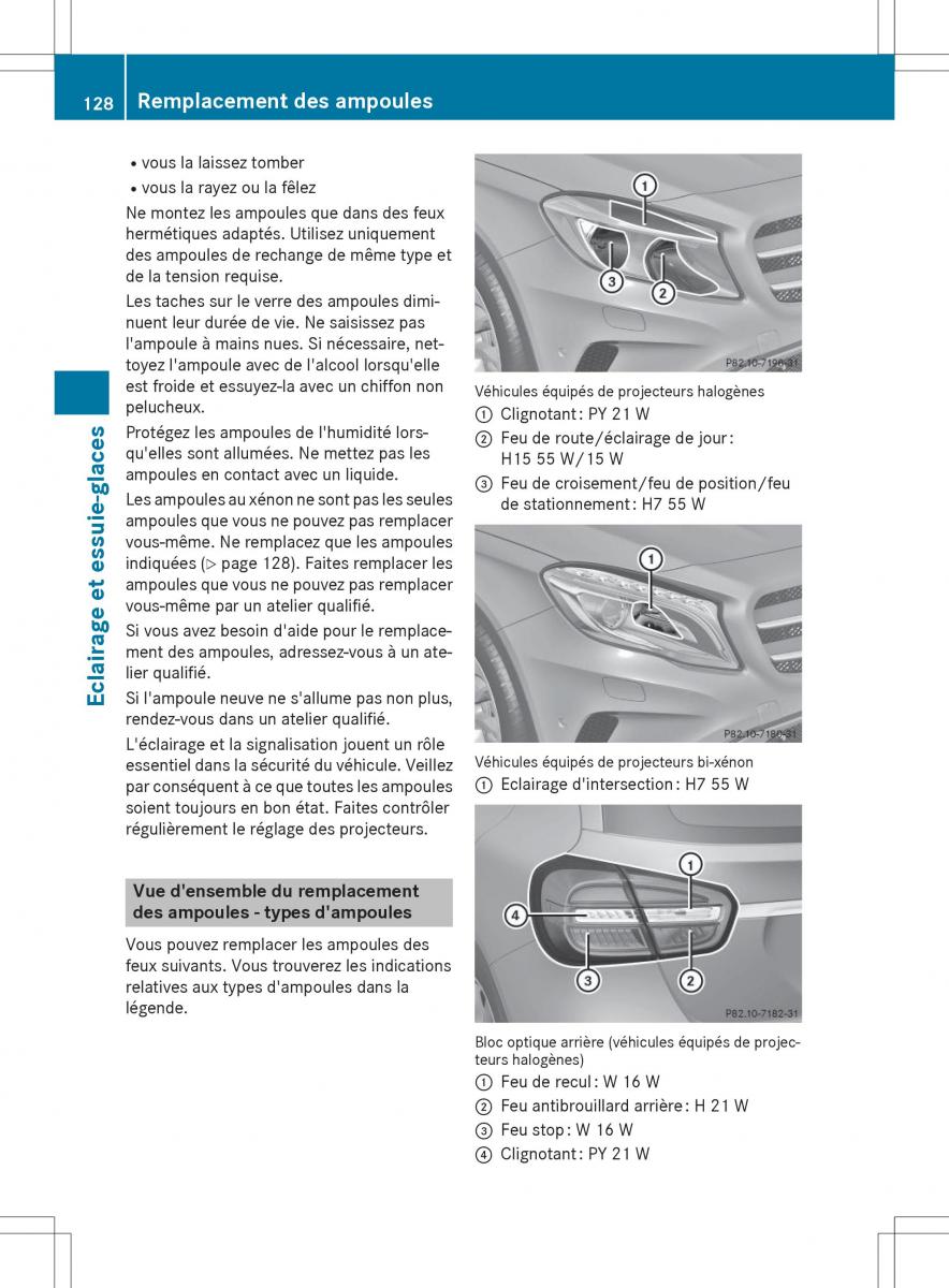 Mercedes GLA X156 manuel du proprietaire / page 130