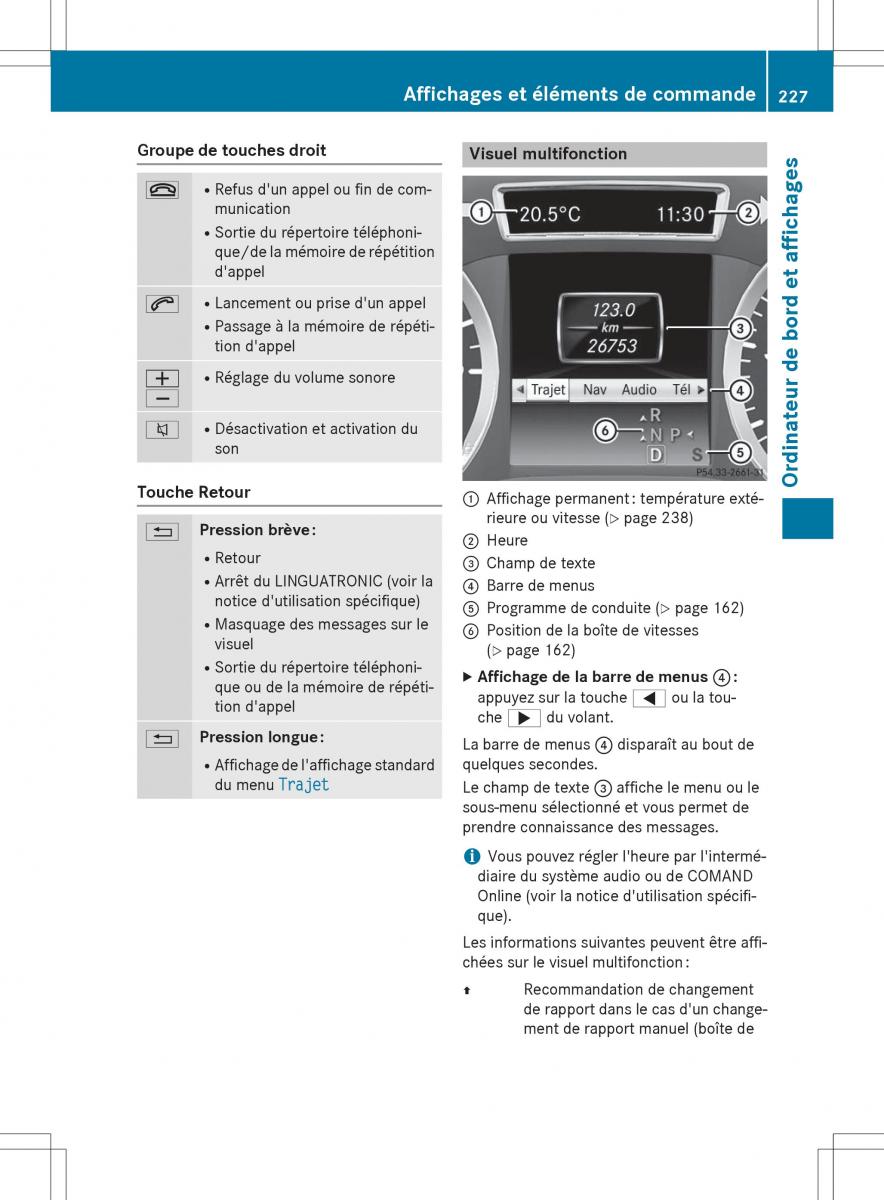 Mercedes GLA X156 manuel du proprietaire / page 229