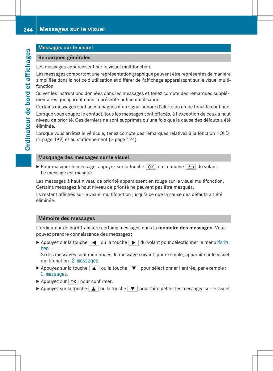 Mercedes GLA X156 manuel du proprietaire / page 246