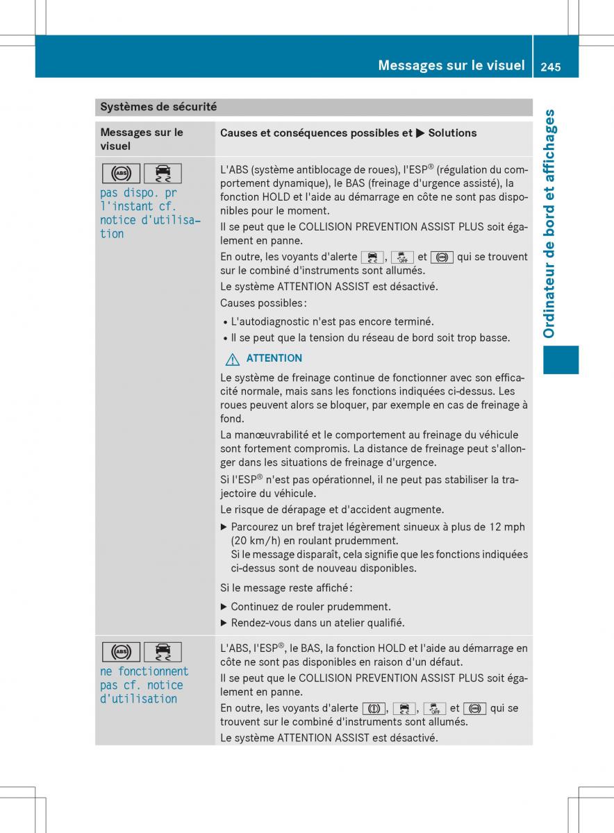 Mercedes GLA X156 manuel du proprietaire / page 247