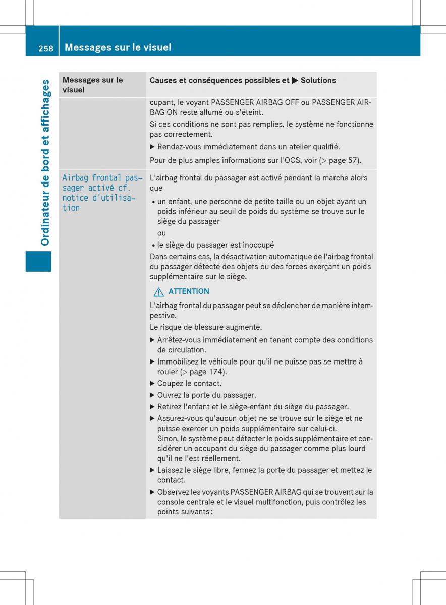 Mercedes GLA X156 manuel du proprietaire / page 260