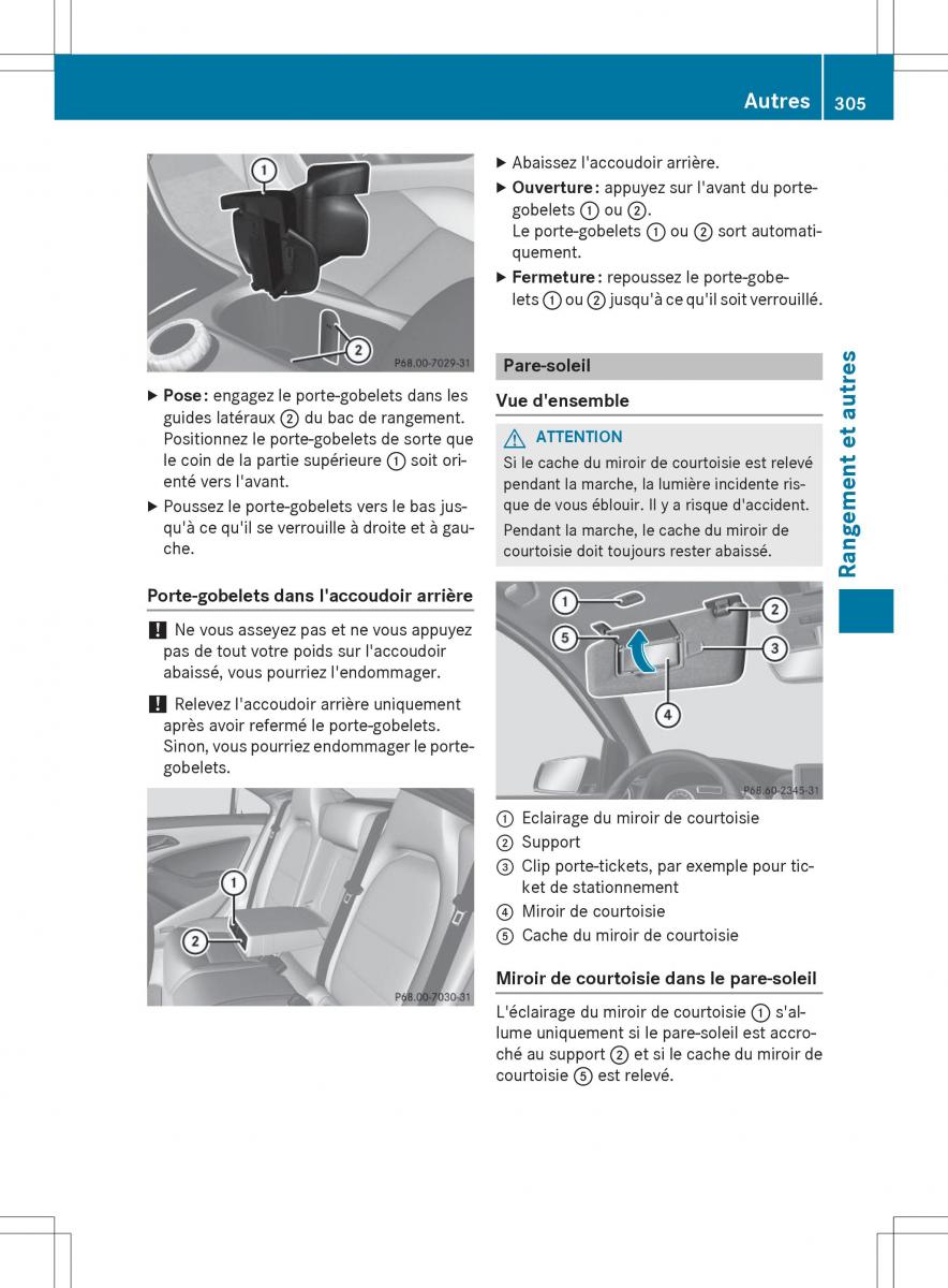 Mercedes GLA X156 manuel du proprietaire / page 307