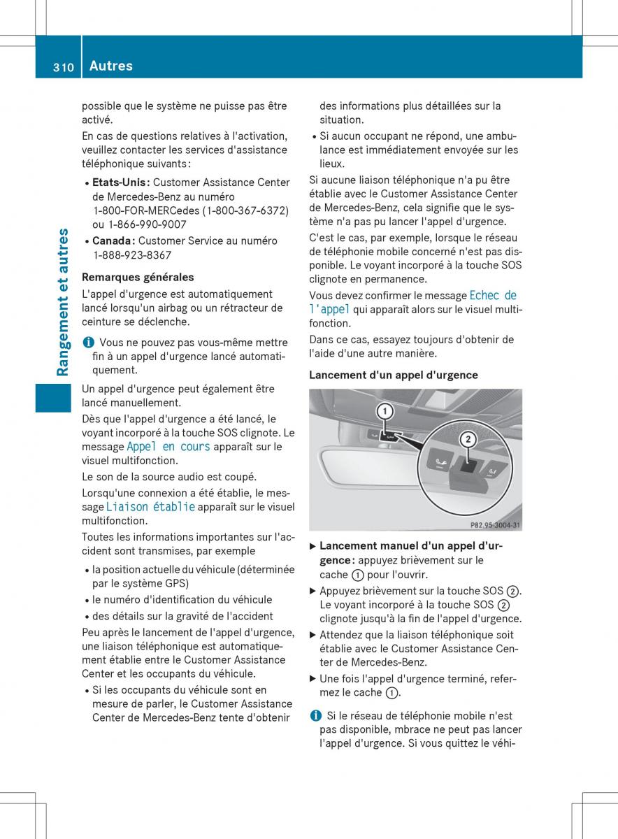 Mercedes GLA X156 manuel du proprietaire / page 312