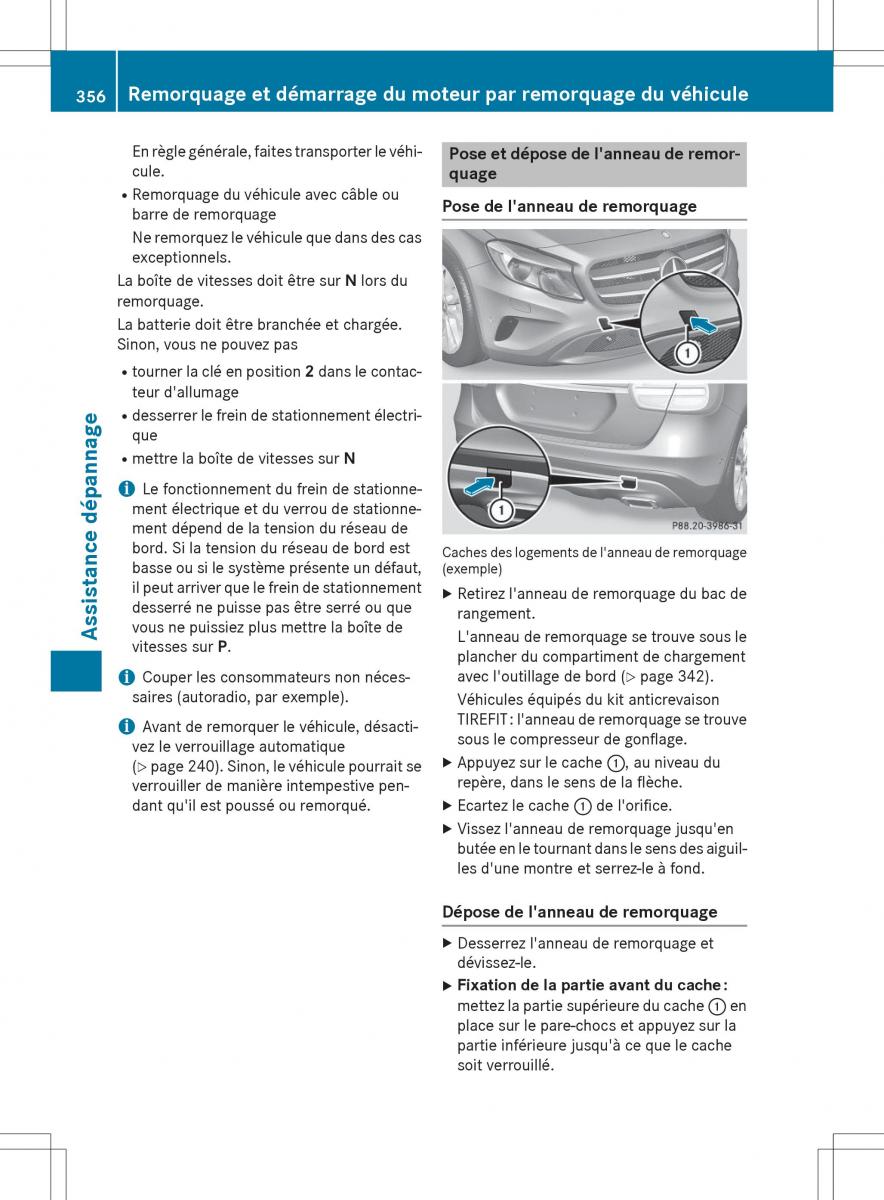 Mercedes GLA X156 manuel du proprietaire / page 358