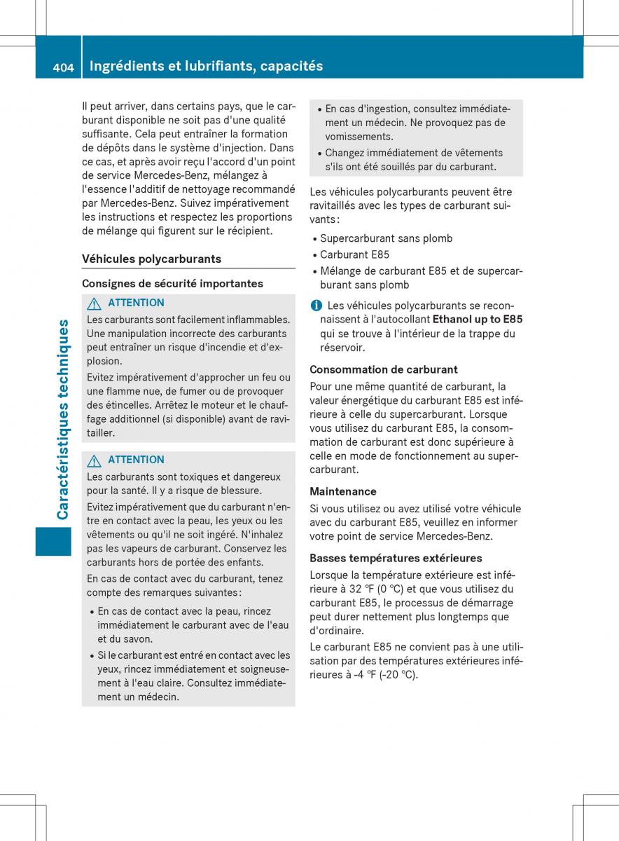 Mercedes GLA X156 manuel du proprietaire / page 406