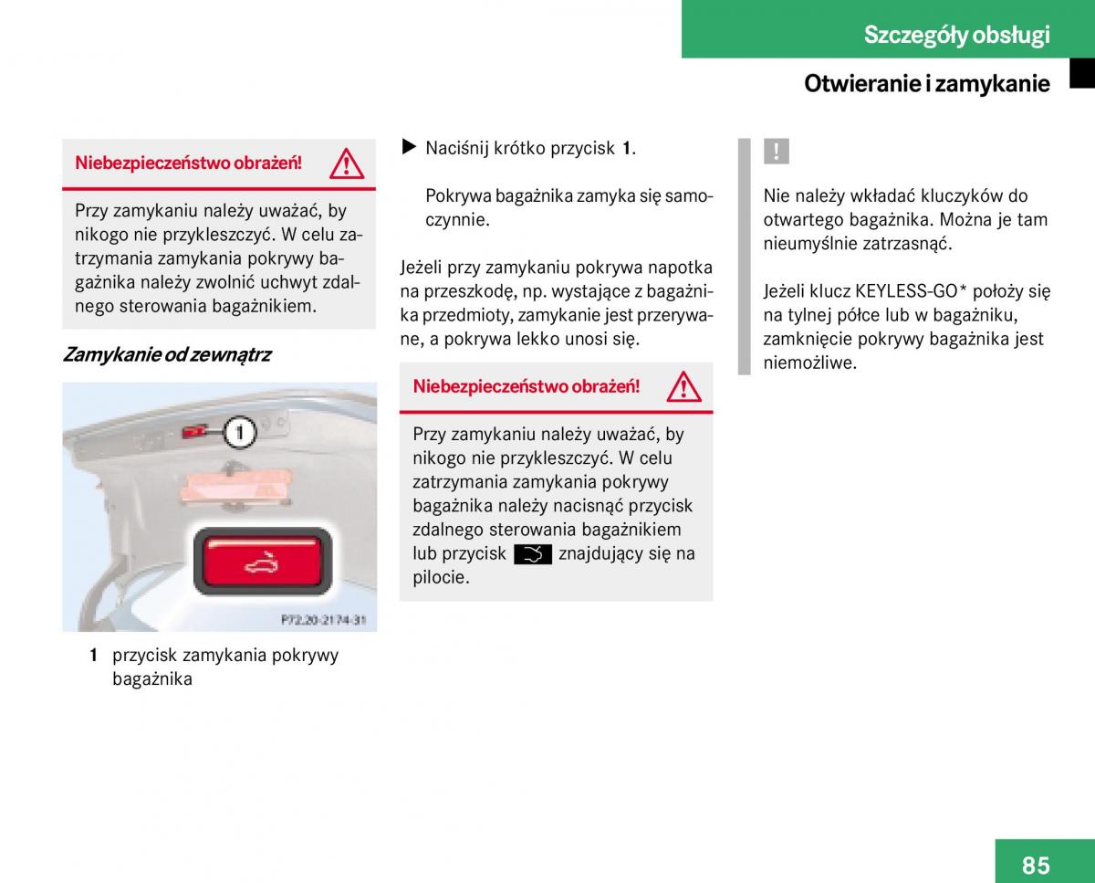 Mercedes Benz E Class W211 instrukcja obslugi / page 83