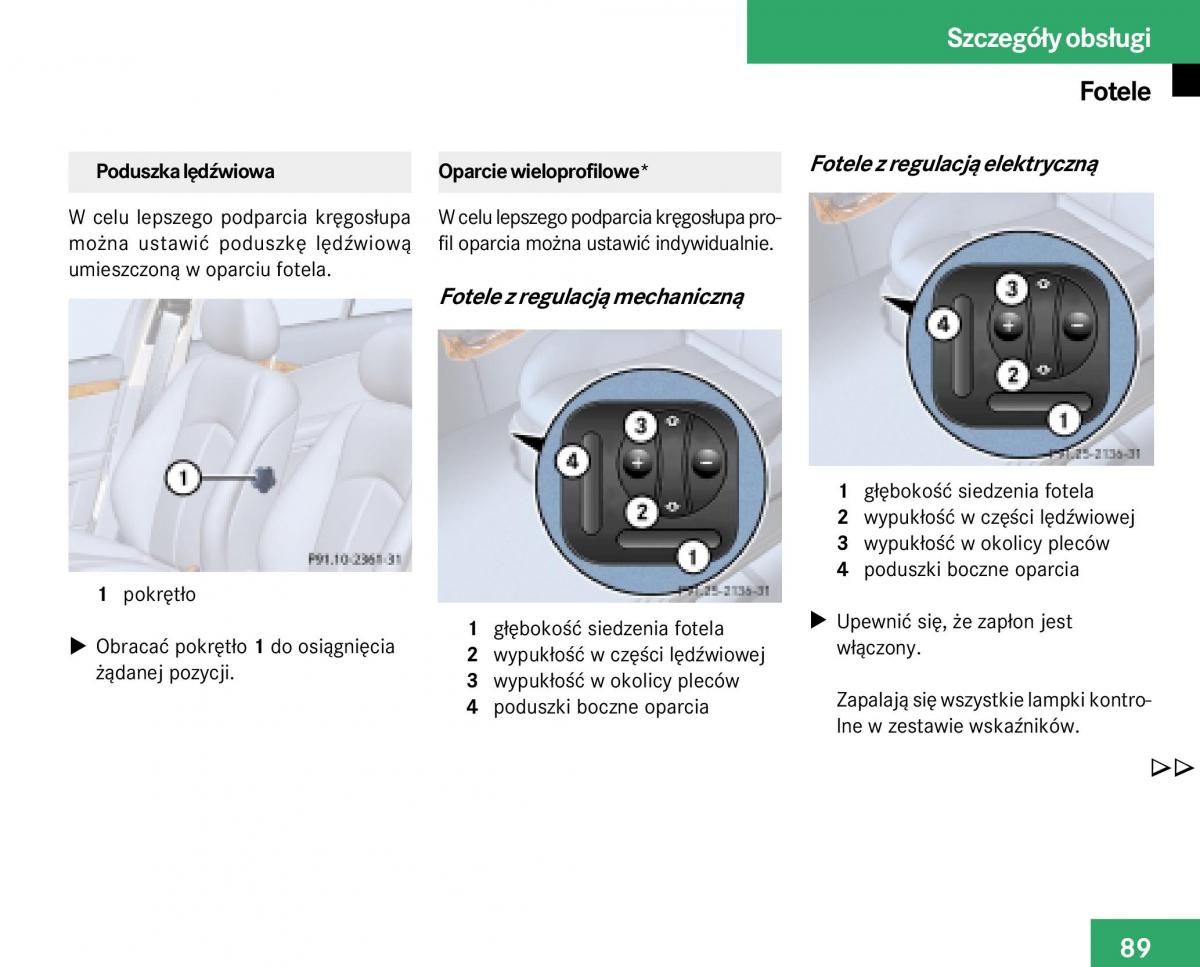 Mercedes Benz E Class W211 instrukcja obslugi / page 87