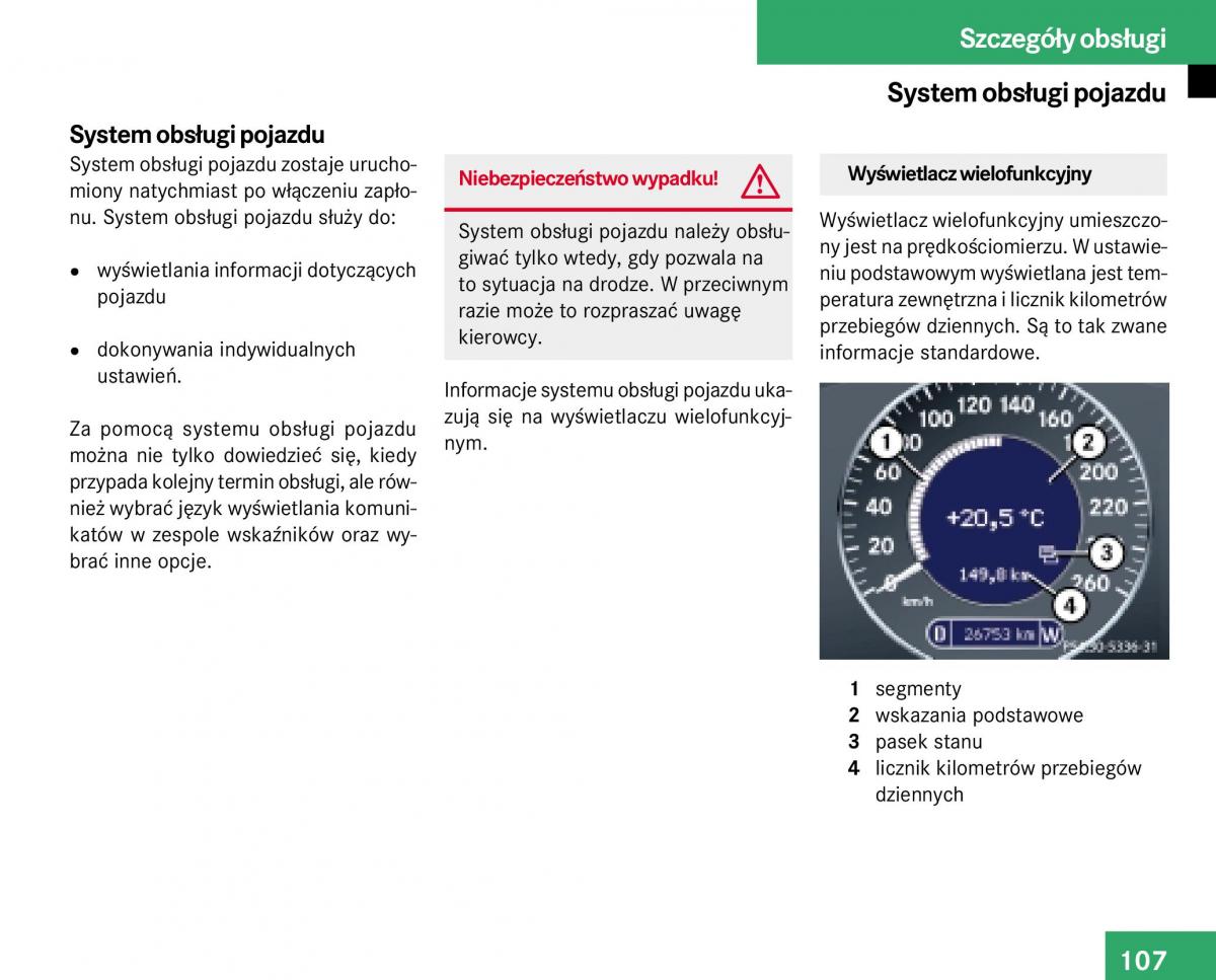 Mercedes Benz E Class W211 instrukcja obslugi / page 105