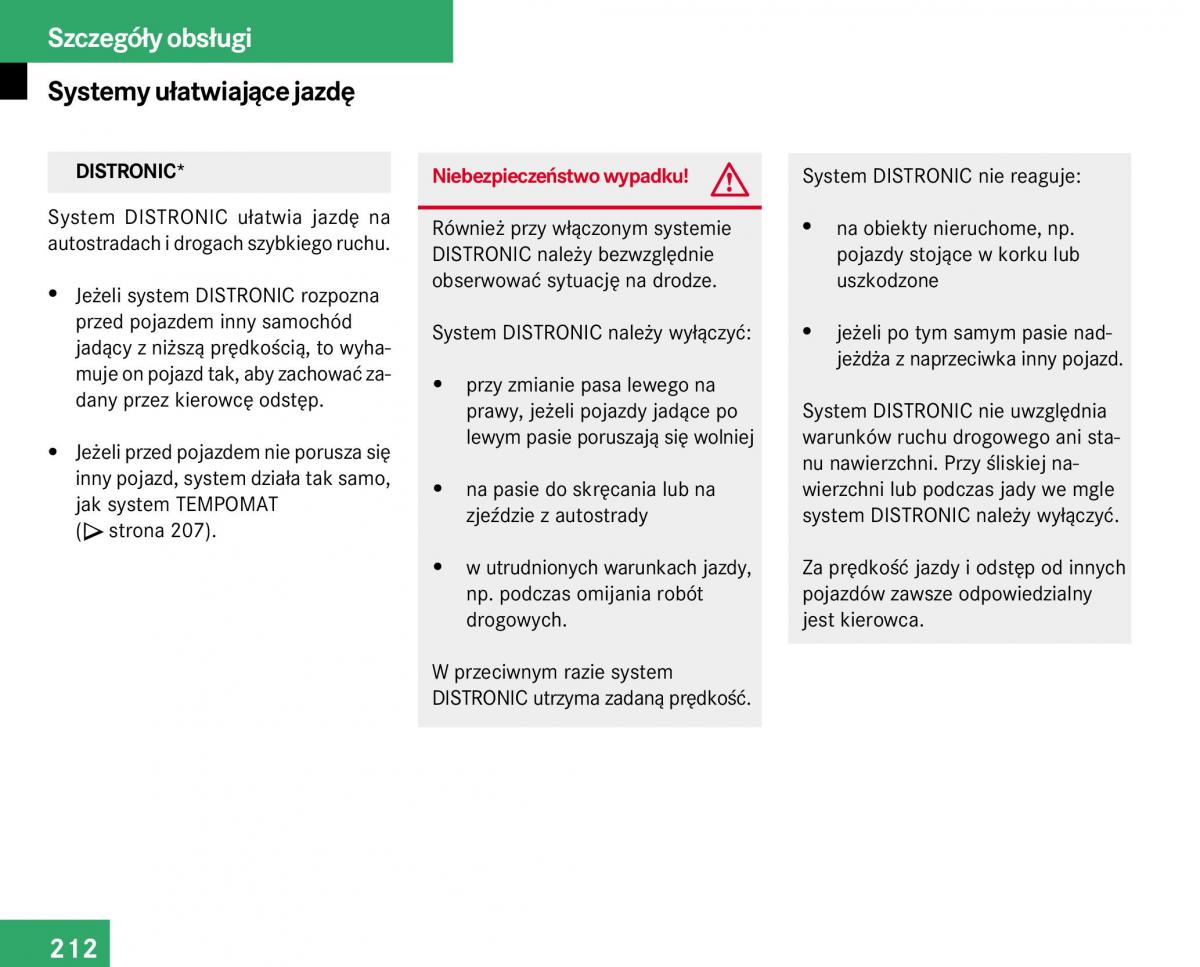 Mercedes Benz E Class W211 instrukcja obslugi / page 210