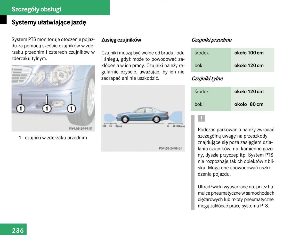 Mercedes Benz E Class W211 instrukcja obslugi / page 234