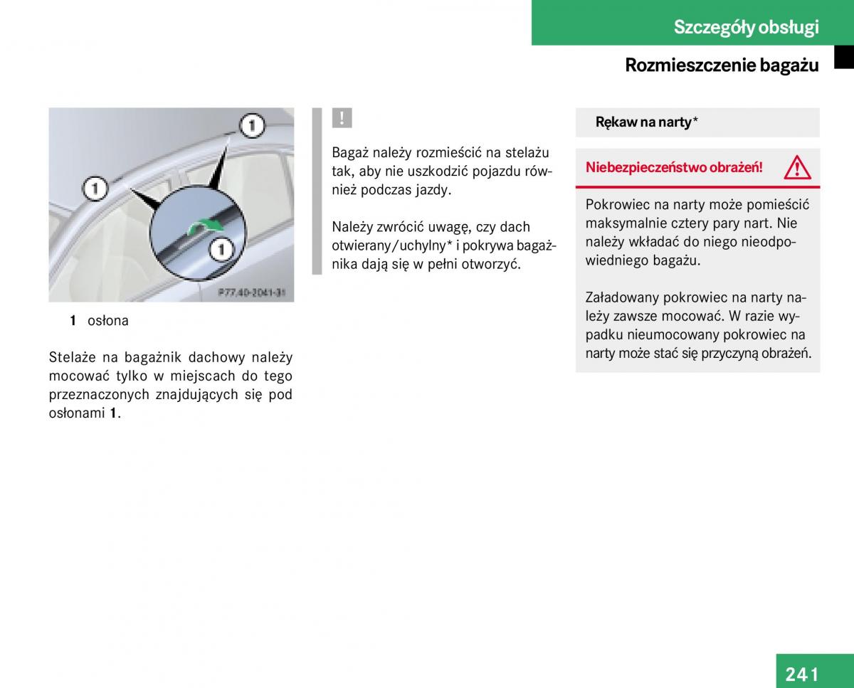 Mercedes Benz E Class W211 instrukcja obslugi / page 239