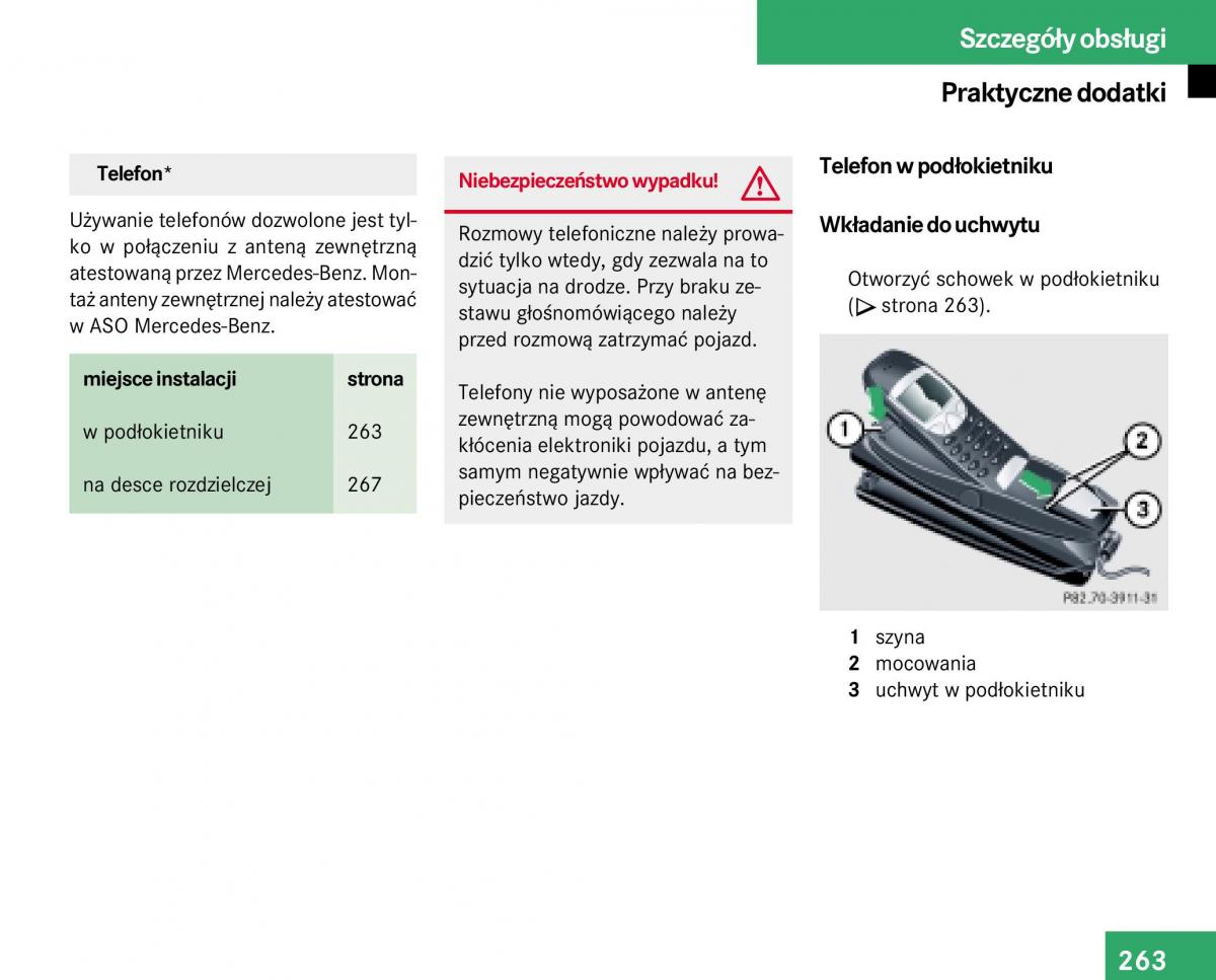 Mercedes Benz E Class W211 instrukcja obslugi / page 261