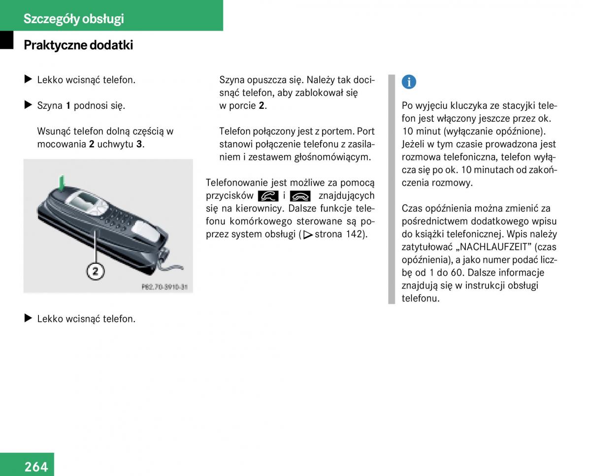 Mercedes Benz E Class W211 instrukcja obslugi / page 262