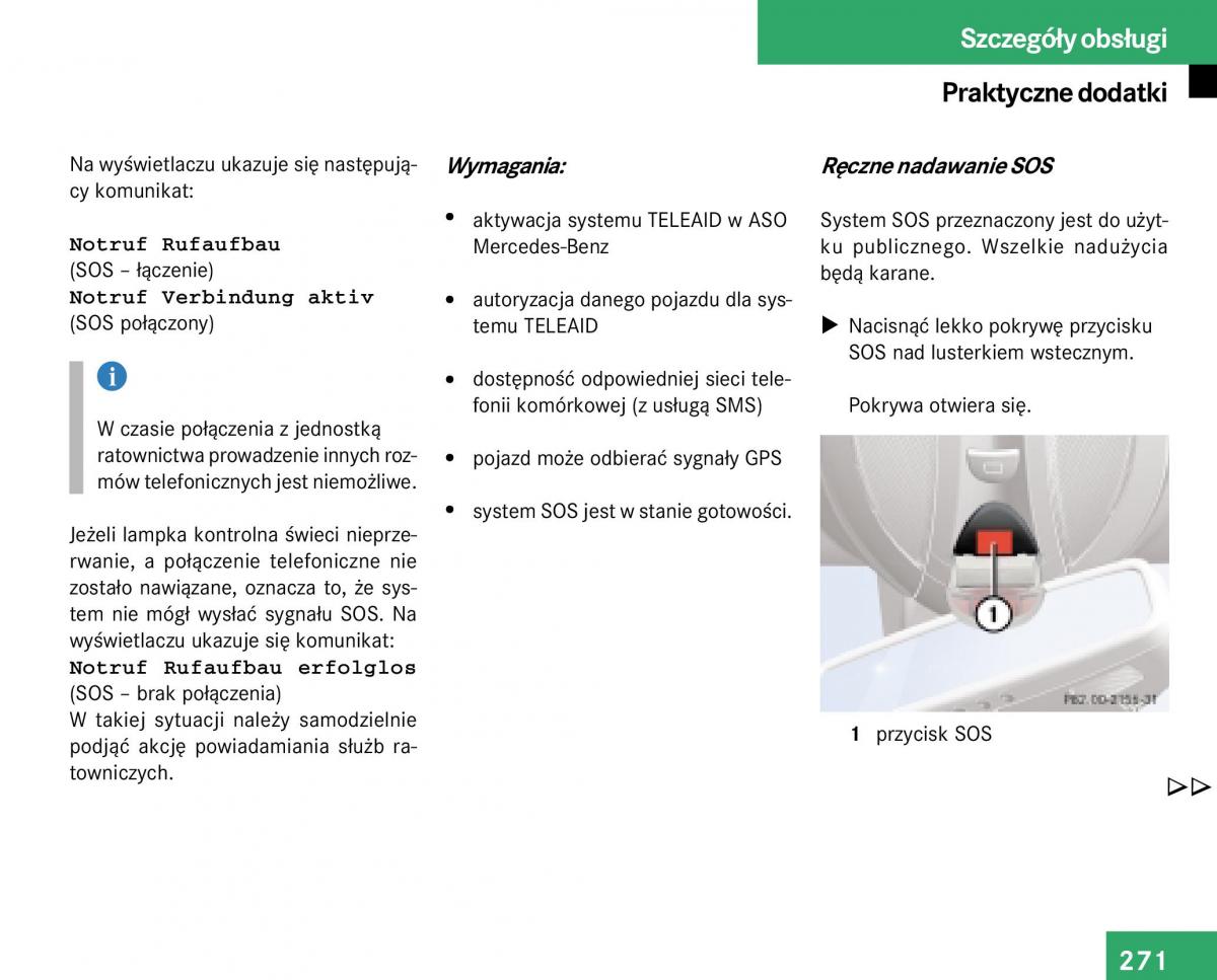 Mercedes Benz E Class W211 instrukcja obslugi / page 269