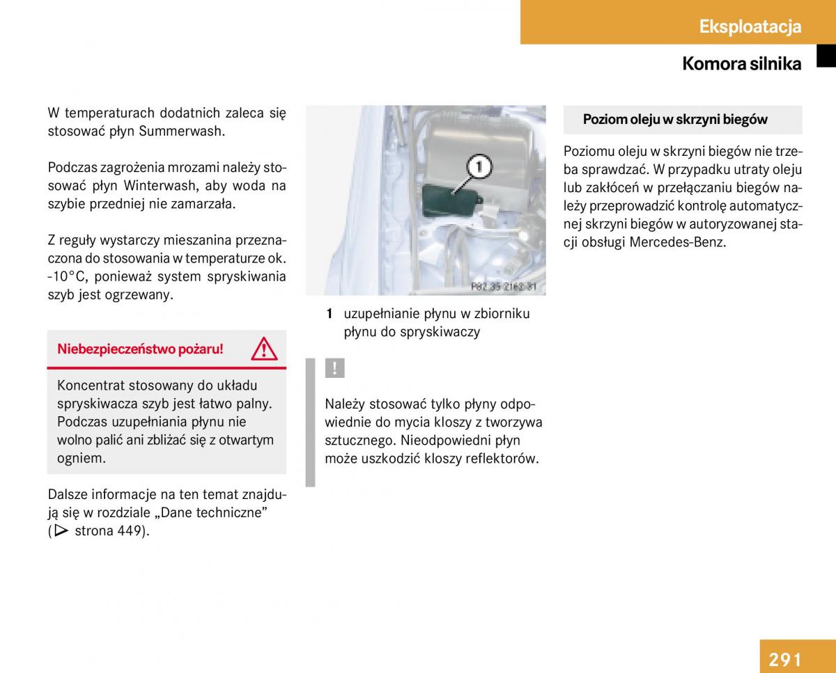 Mercedes Benz E Class W211 instrukcja obslugi / page 288