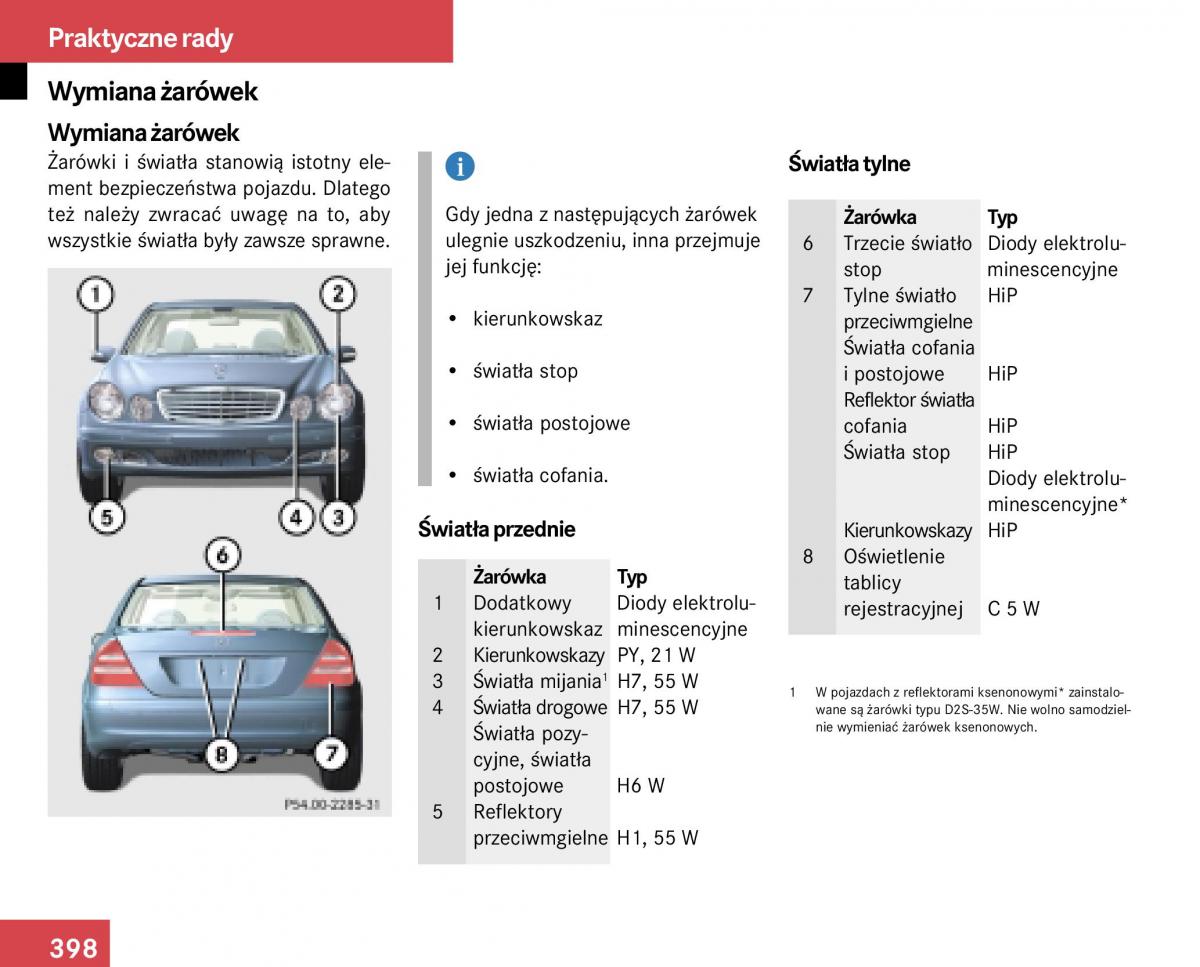 Mercedes Benz E Class W211 instrukcja obslugi / page 394