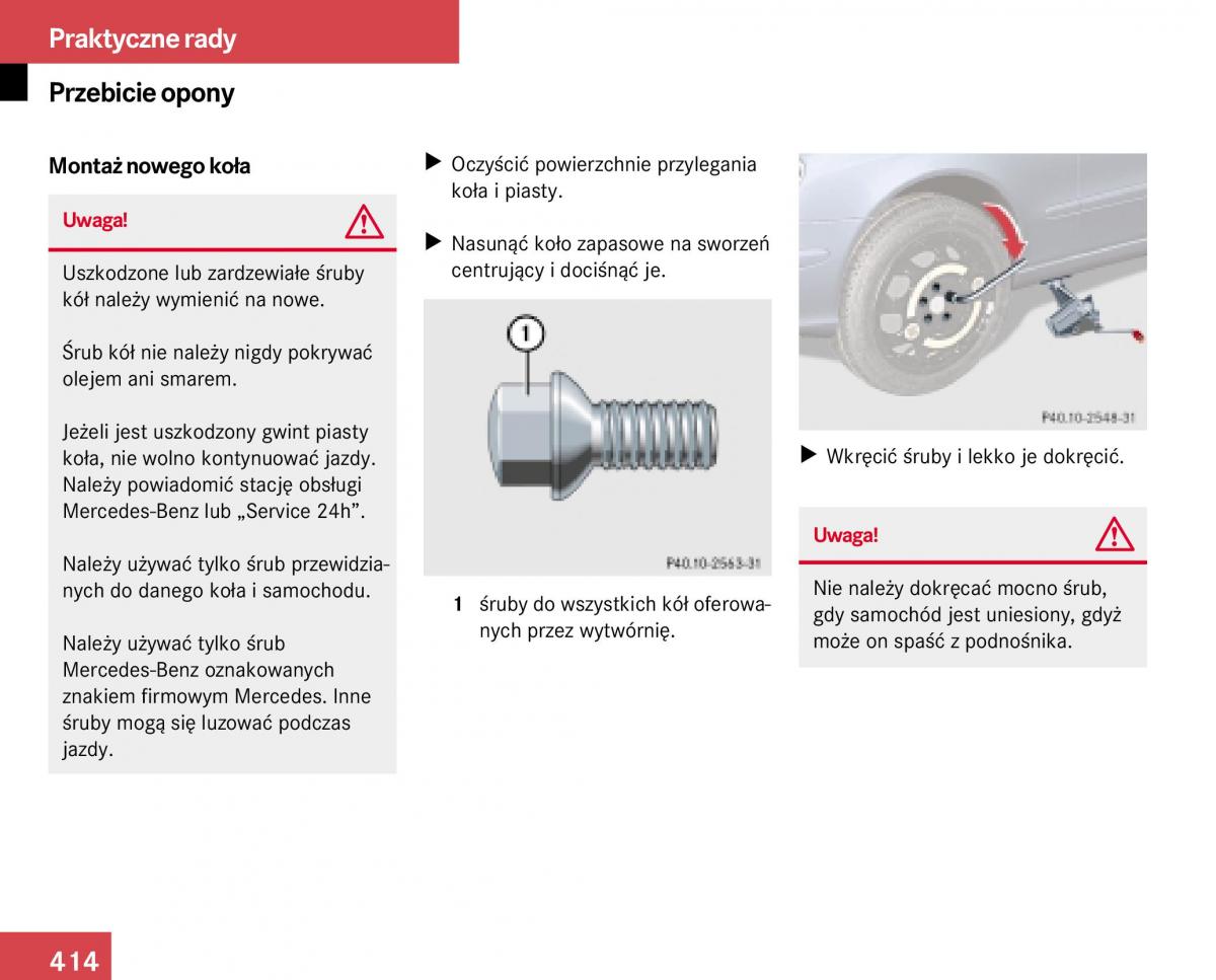 Mercedes Benz E Class W211 instrukcja obslugi / page 410