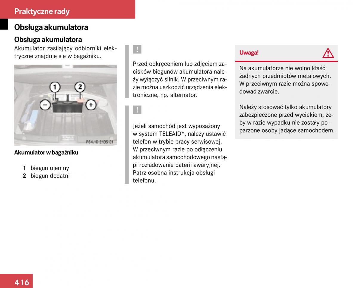 Mercedes Benz E Class W211 instrukcja obslugi / page 412