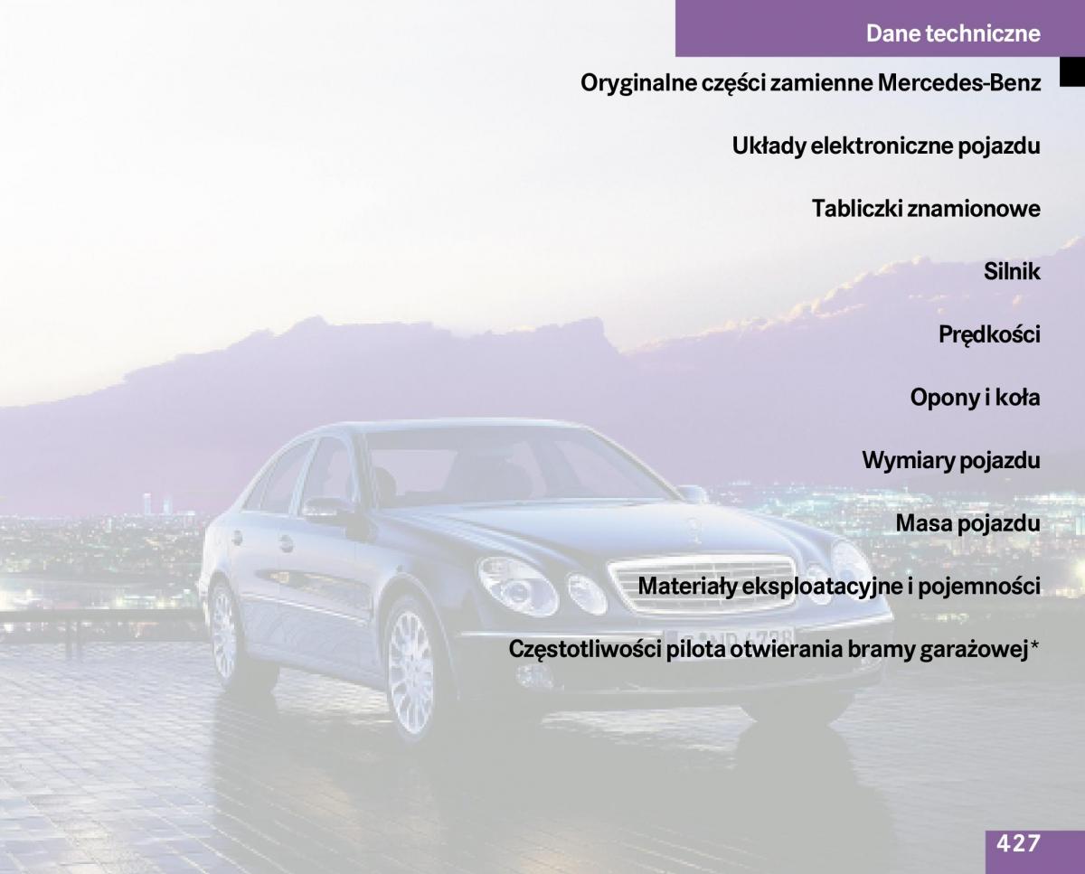 Mercedes Benz E Class W211 instrukcja obslugi / page 422