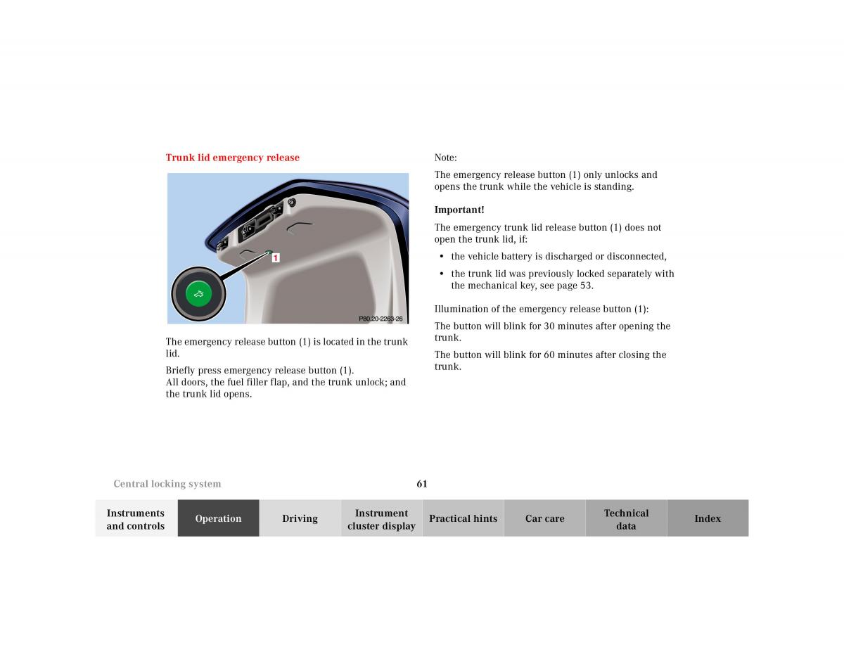 Mercedes Benz S Class W220 owners manual / page 64