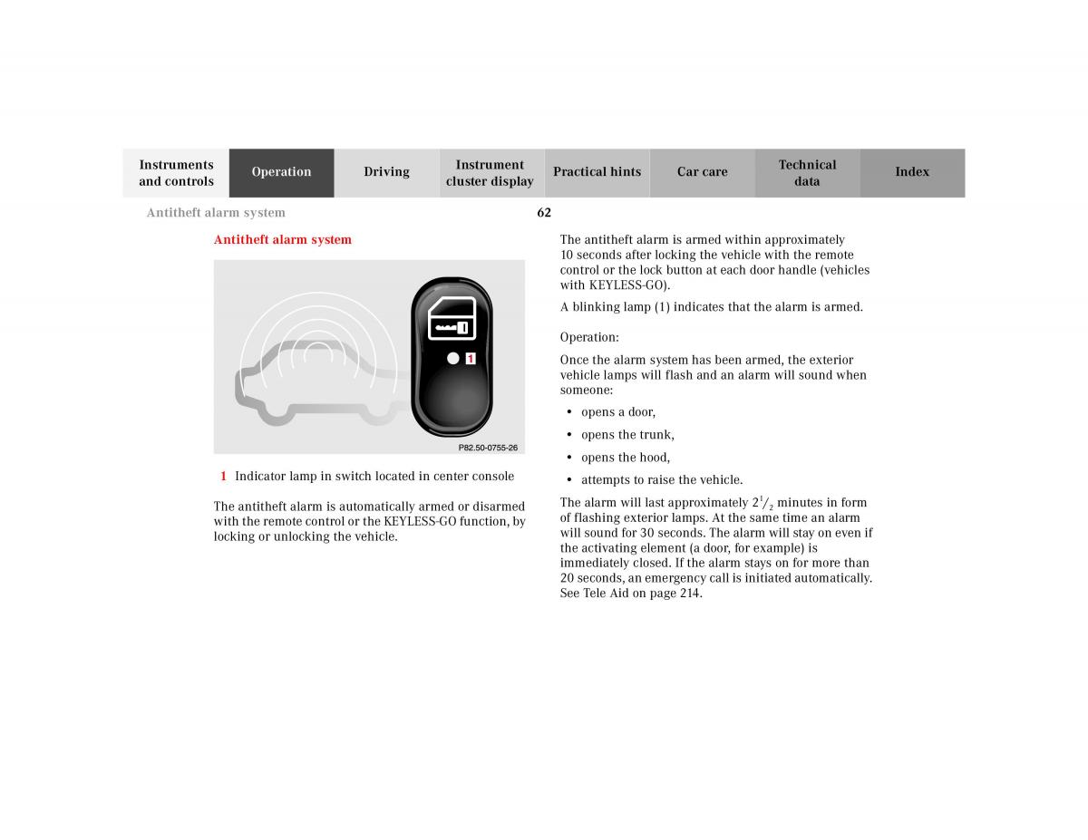 Mercedes Benz S Class W220 owners manual / page 65