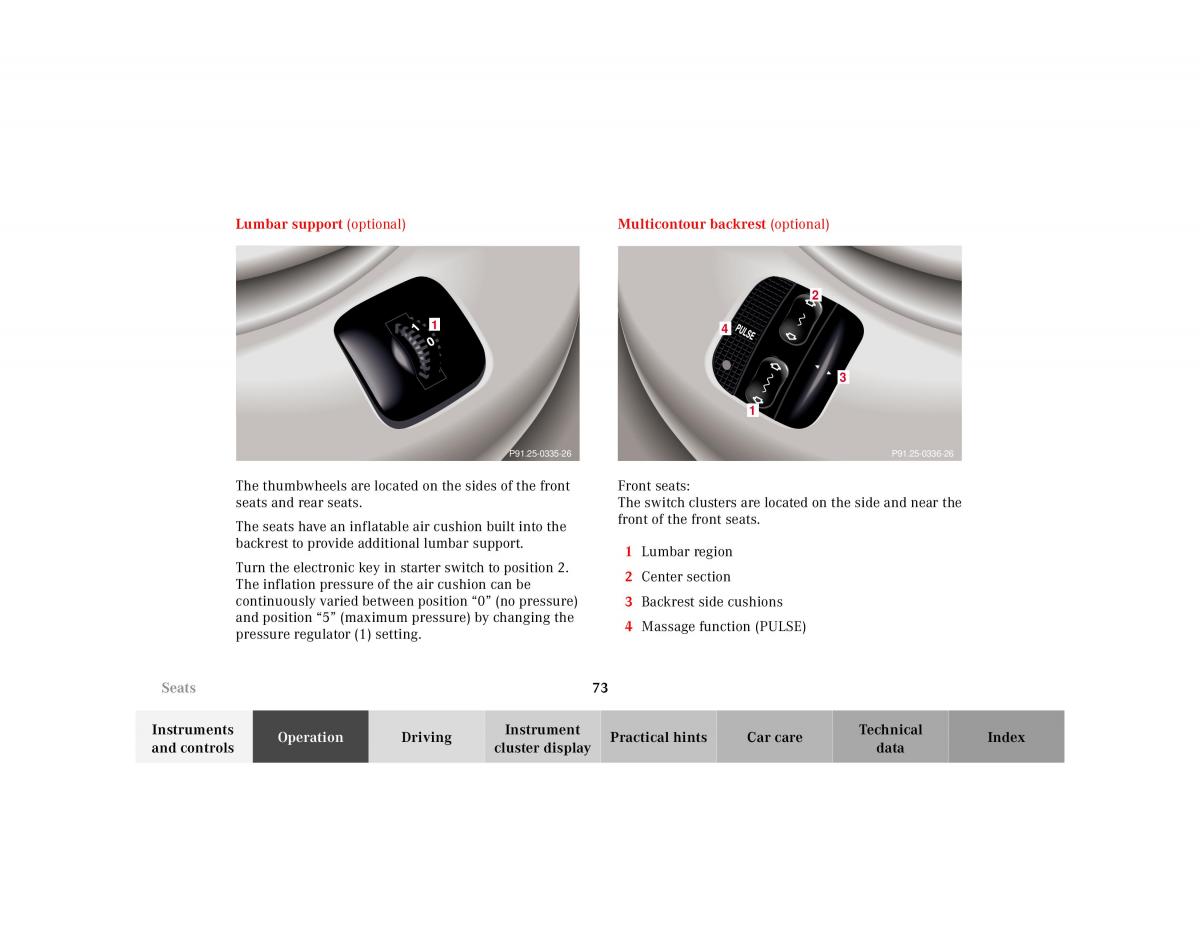 Mercedes Benz S Class W220 owners manual / page 76