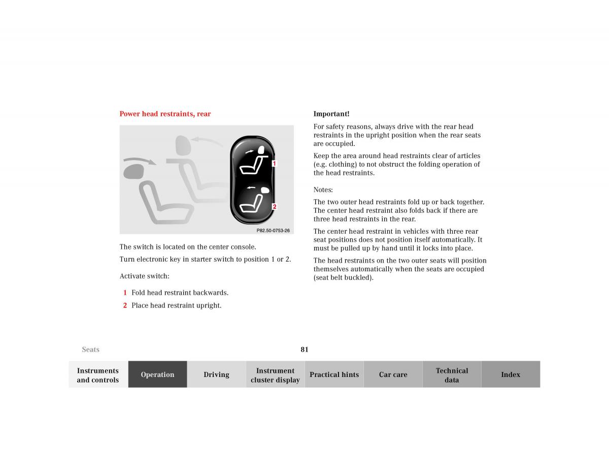 Mercedes Benz S Class W220 owners manual / page 84