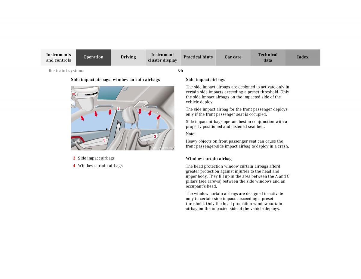 Mercedes Benz S Class W220 owners manual / page 99