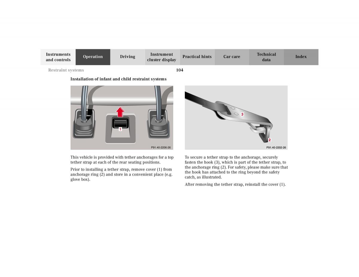 Mercedes Benz S Class W220 owners manual / page 107