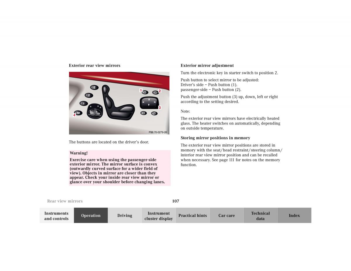 Mercedes Benz S Class W220 owners manual / page 110