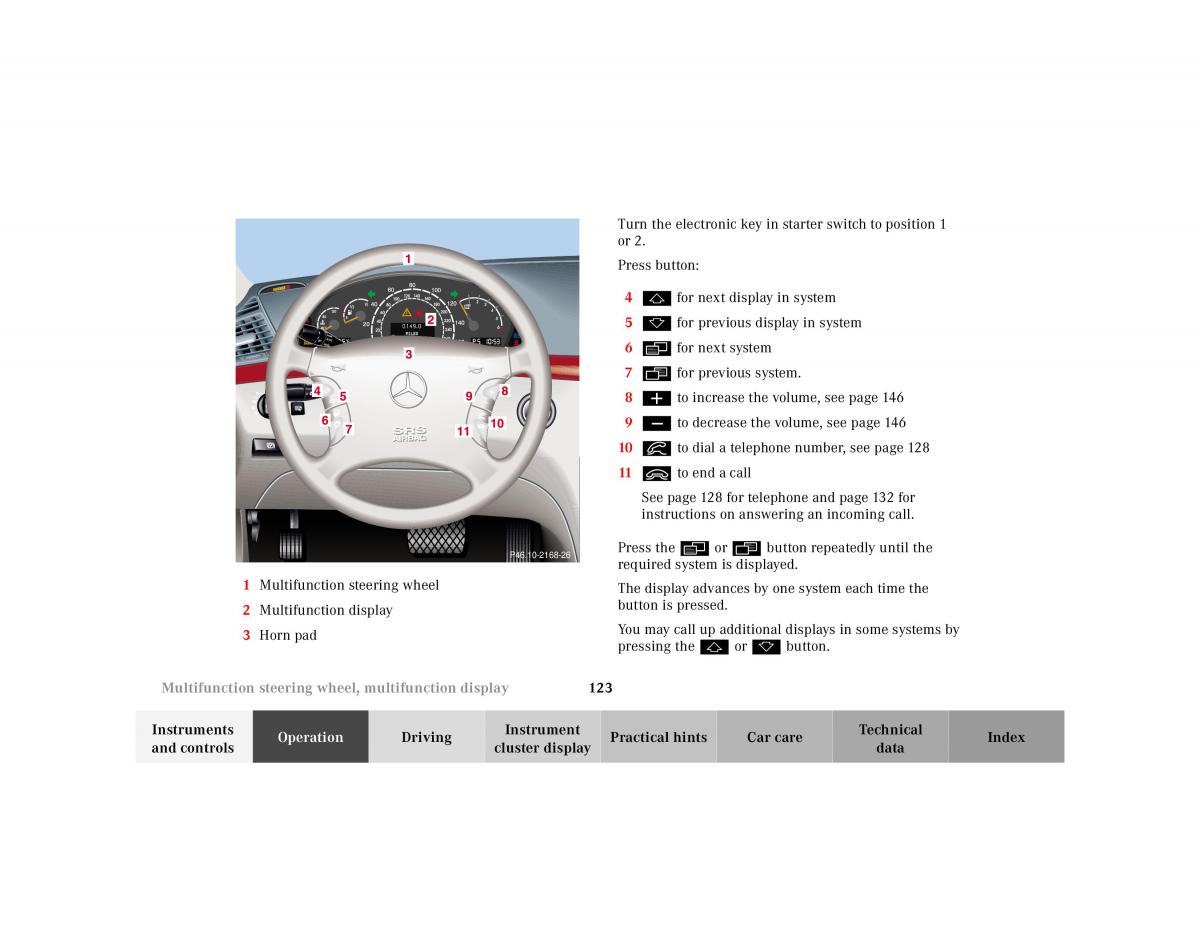 Mercedes Benz S Class W220 owners manual / page 126