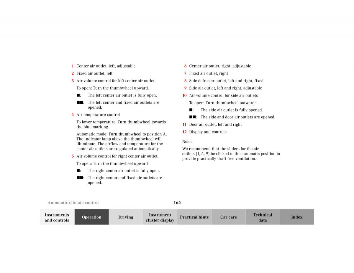 Mercedes Benz S Class W220 owners manual / page 168