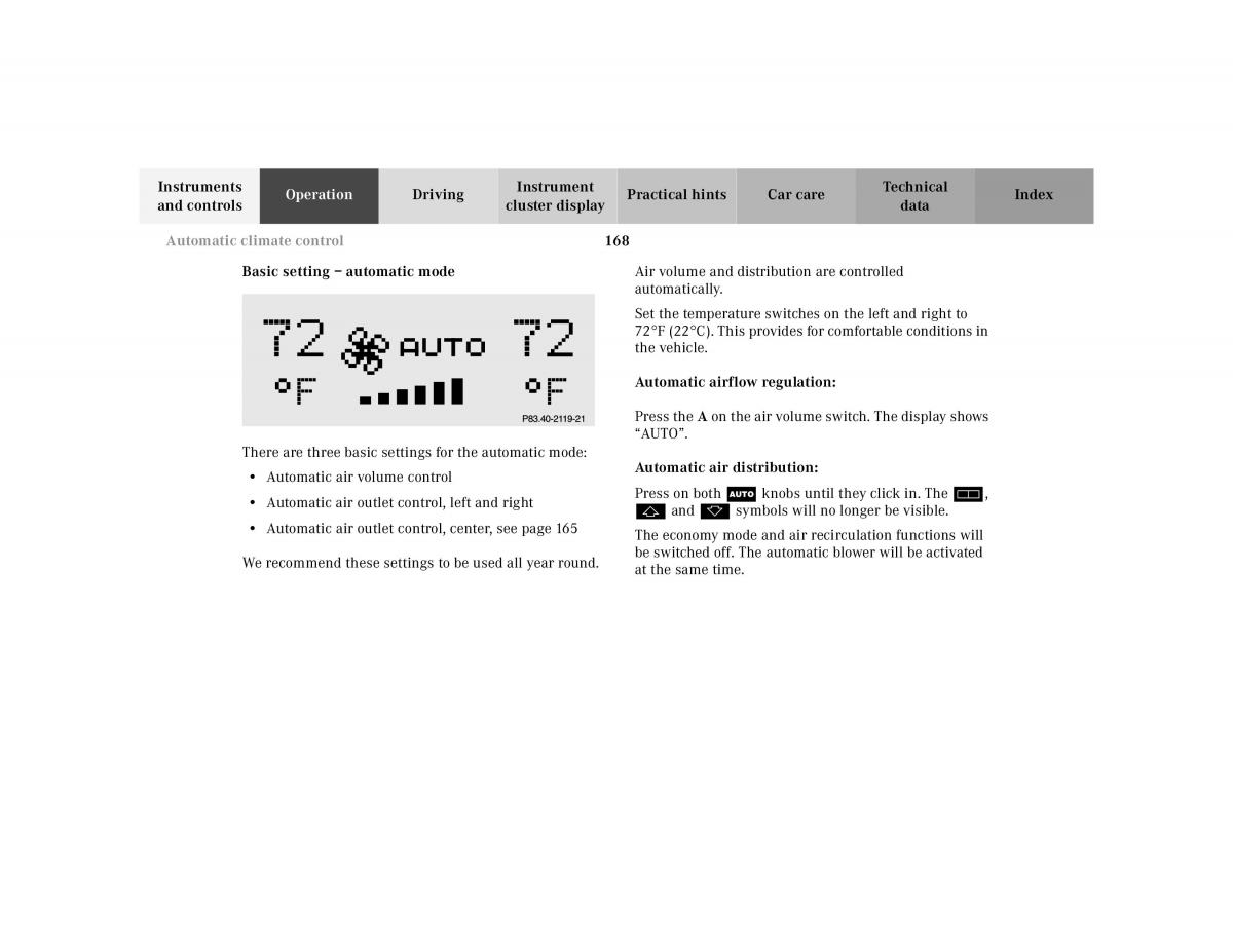 Mercedes Benz S Class W220 owners manual / page 171