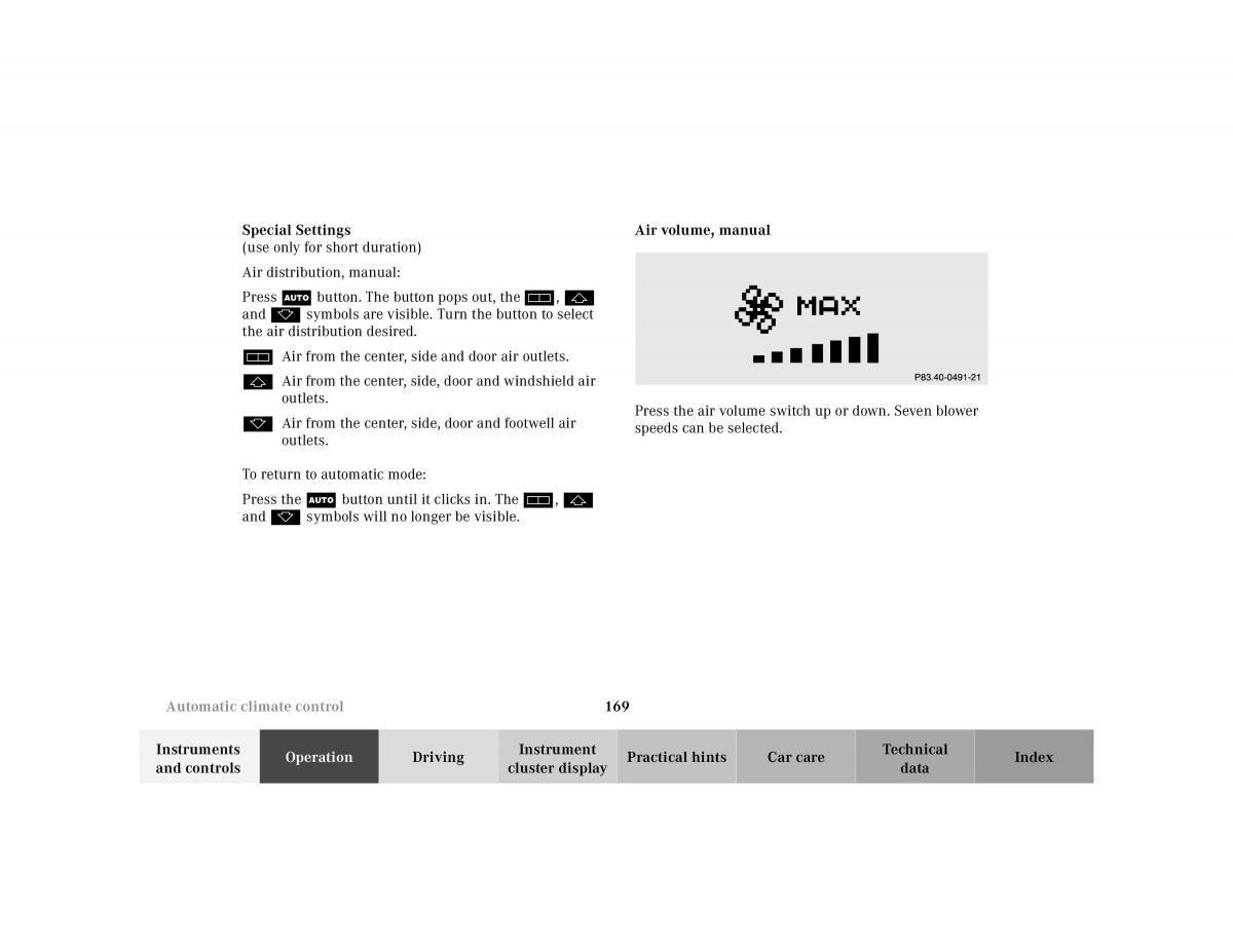 Mercedes Benz S Class W220 owners manual / page 172