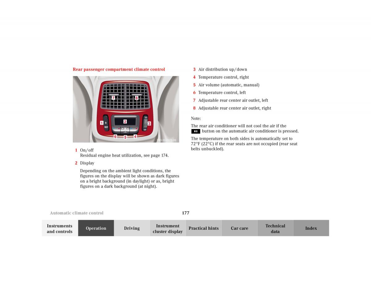 Mercedes Benz S Class W220 owners manual / page 180