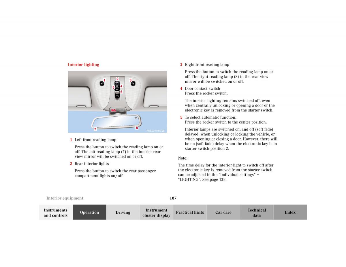 Mercedes Benz S Class W220 owners manual / page 190